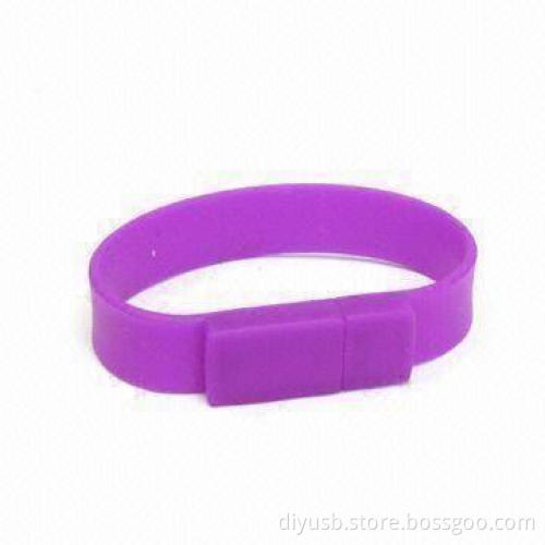 USB Flash Drive, Bracelet Wristband with 64MB to 16GB Memory Capacities and 10-year Data Retention